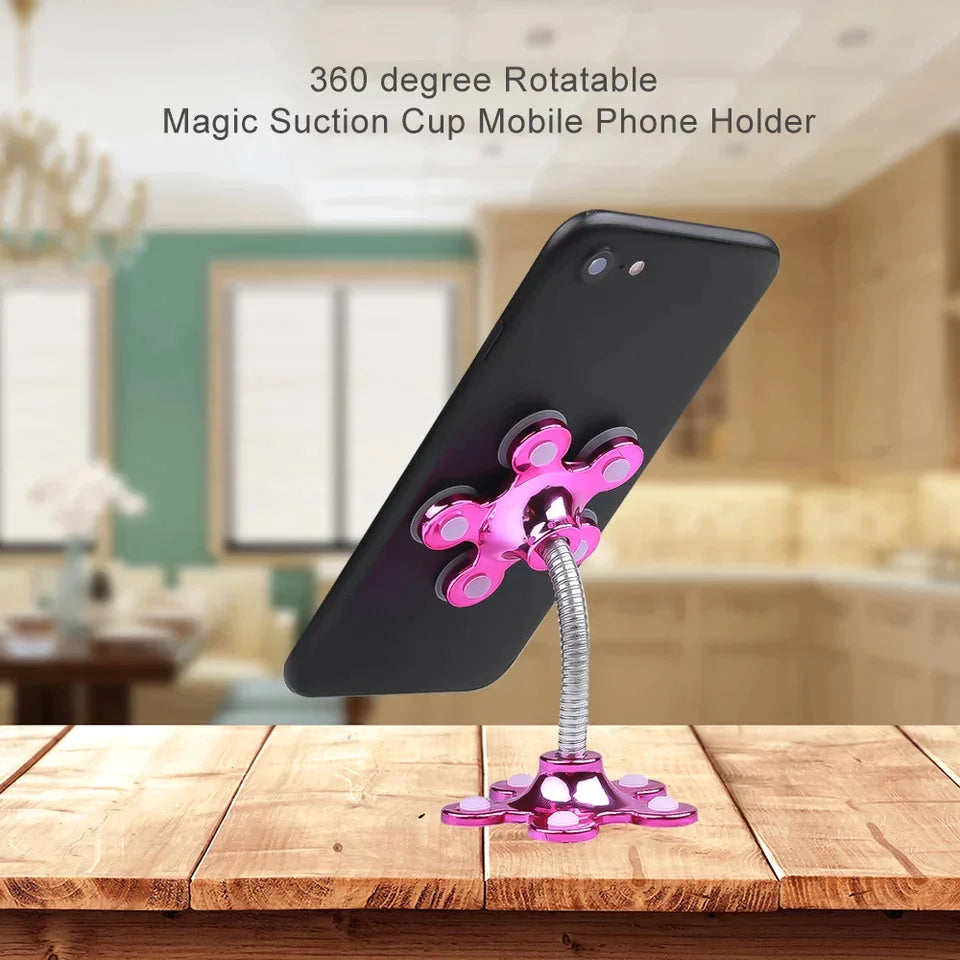 2 PCS 360 Degree Rotatable Flower Magic Suction Cup Mobile Phone Holder  